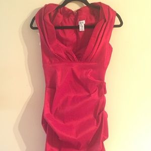 Red Ruche Cocktail/Dinner Dress